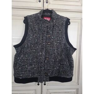 Vtg Walls Wool Blend Flecked Tweed Vest Women's Xxl